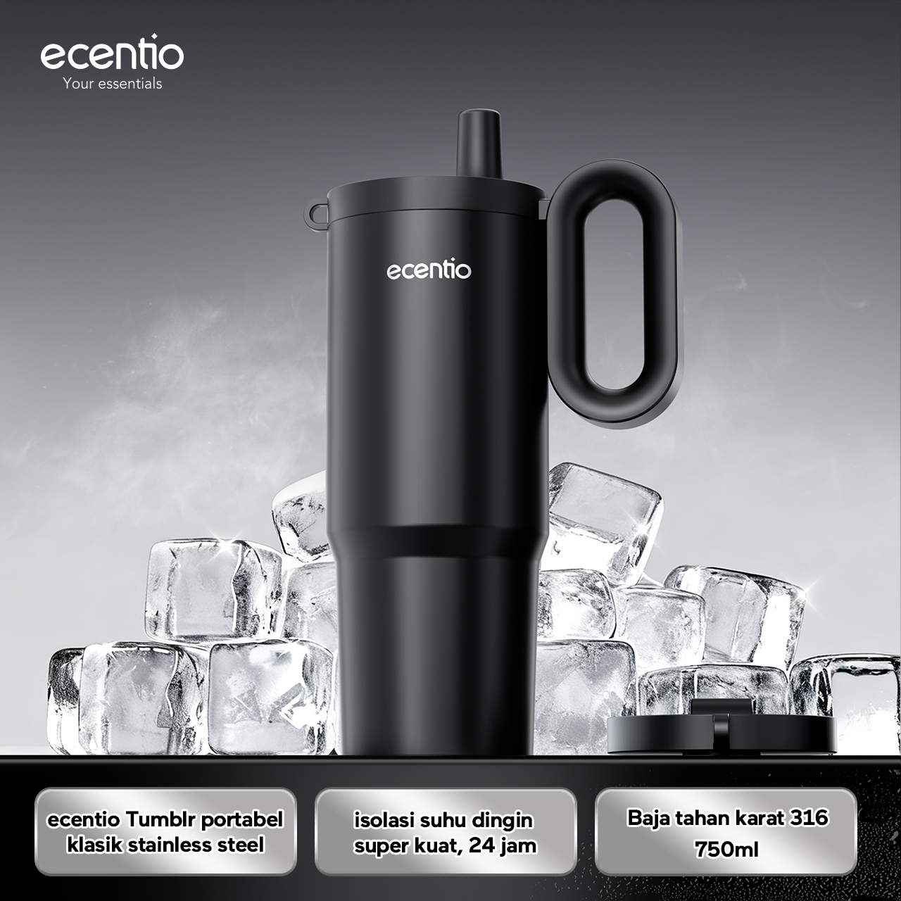 Ecentio tumbler stainless 750ml portable thermos large drinking bottle tumbler bag heat resistant cold 24 hours cute Tumblr aesthetic thermos hot water tumbler coffee tumbler straws drinking bottle school drinking bottle boys' Harga 129,000 rupiah*Gratis Ongkir