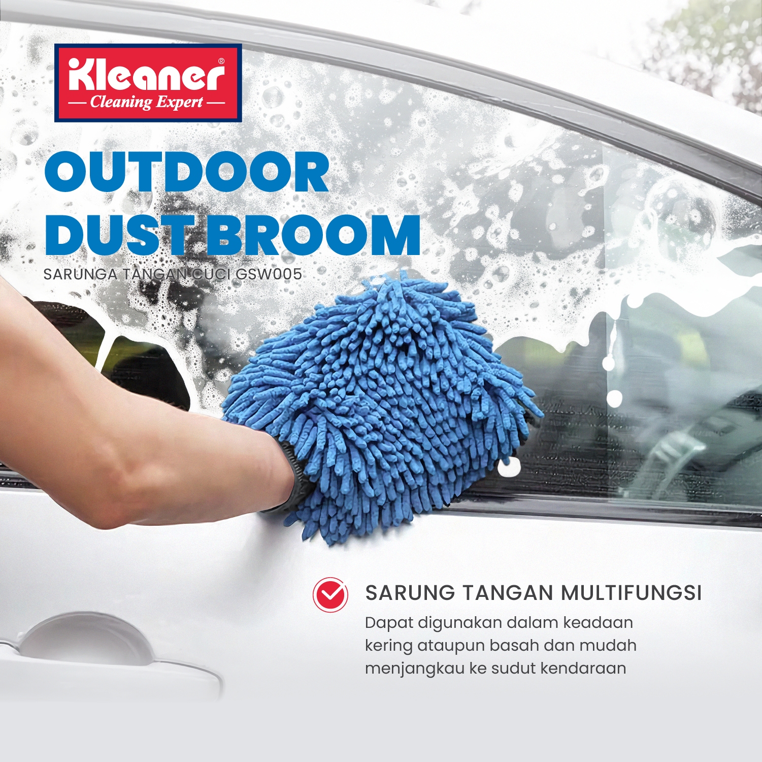 Kleaner Sarung Tangan Cendol Chenille Microfiber Wipe Car Cuci Mobil Motor GSW005 Harga 54,544 rupiah*Gratis Ongkir