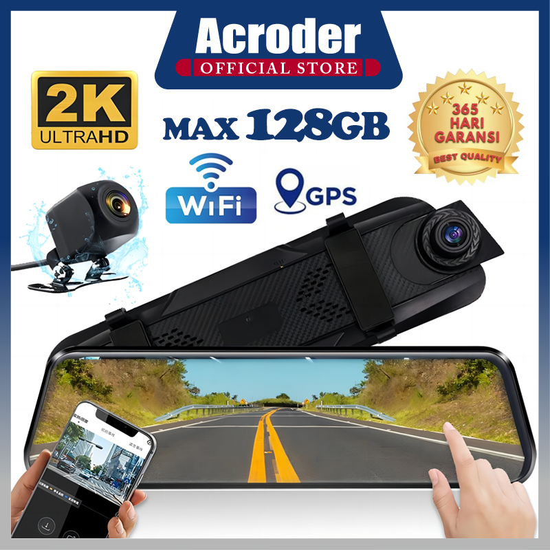 Acroder Car Dashcam Wifi Gps 10 Inch 4K Ips Touch Screen 24 Hour Loop Recording Harga 599,000 rupiah*Gratis Ongkir