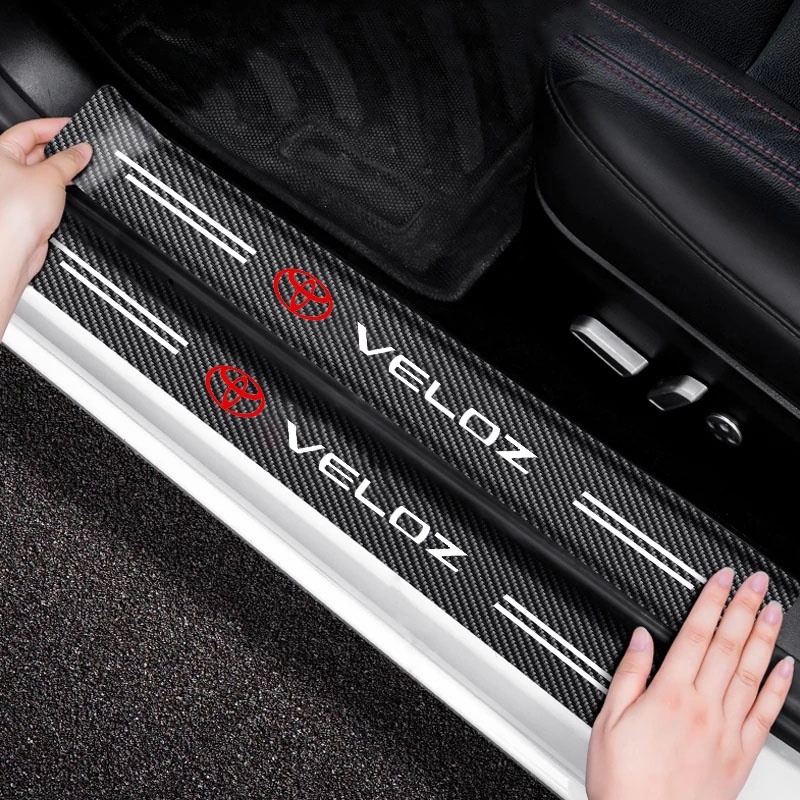 Sticker TOYOTA VELOZ Sill Plate Carbon Pelindung Pijakan Pintu Mobil toyota Giá 25,000 Đồng*Miễn phí vận chuyển