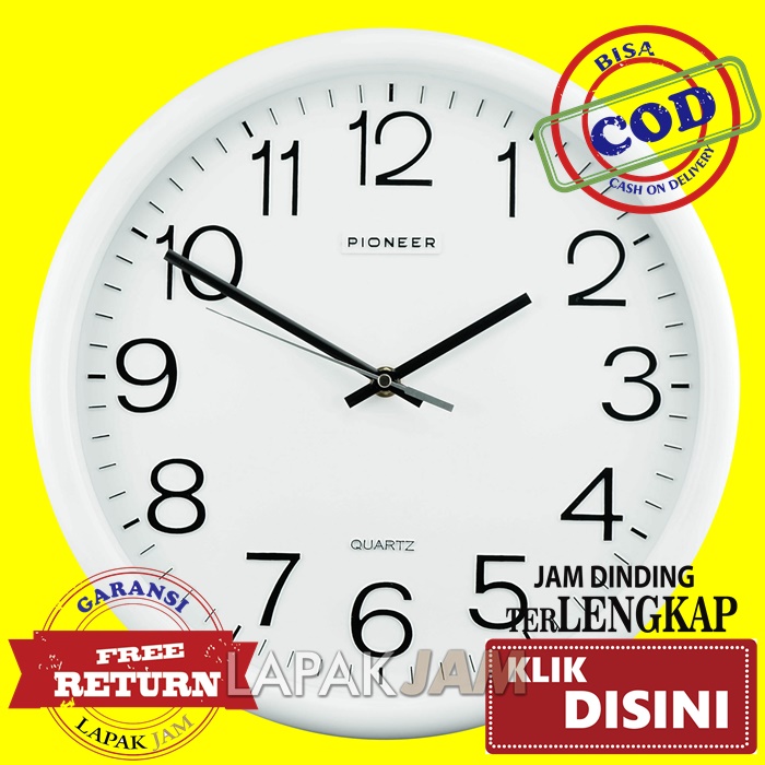 Jam Dinding Pioneer PT 2132 DW Bulat Polos Minimalis Diameter 32 cm Best Seller GIS