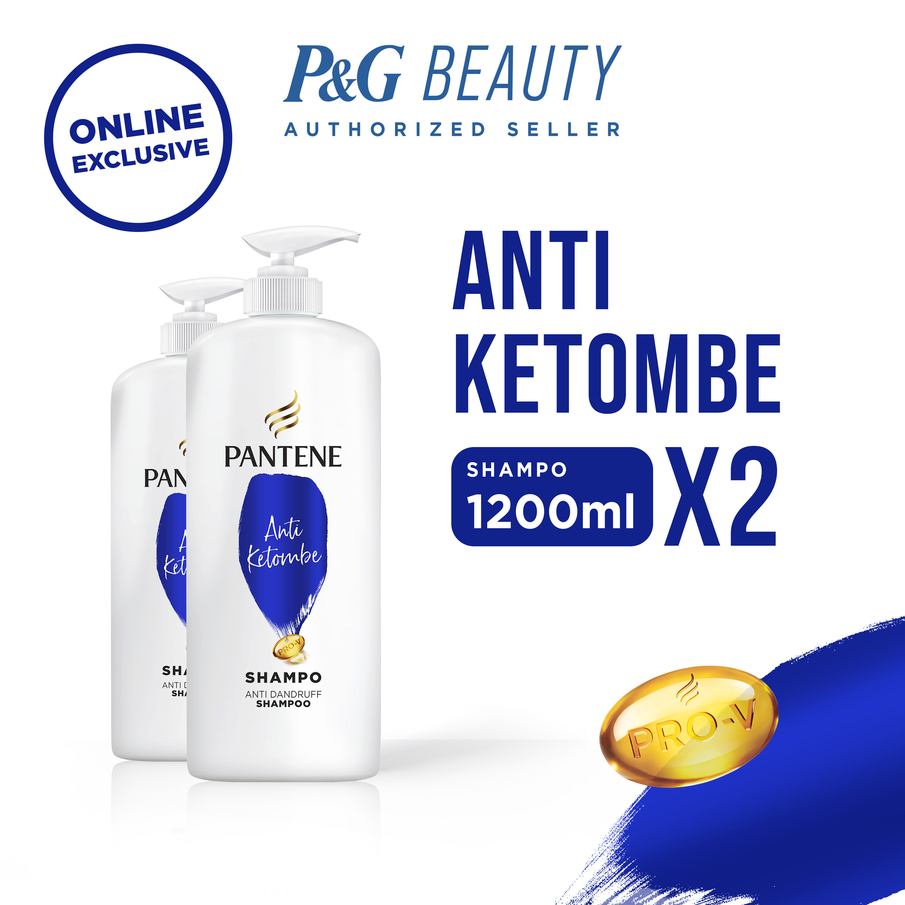PANTENE Shampoo Anti-Dandruff Pro-V 1200ml x2 Harga 298,300 rupiah*Gratis Ongkir