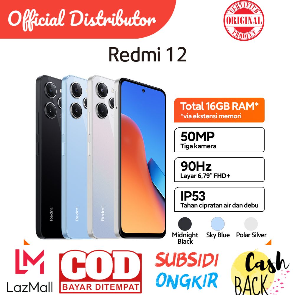 Beli Hp Redmi 12 Ram Rom 256 Gb Ori Online Harga Terbaik