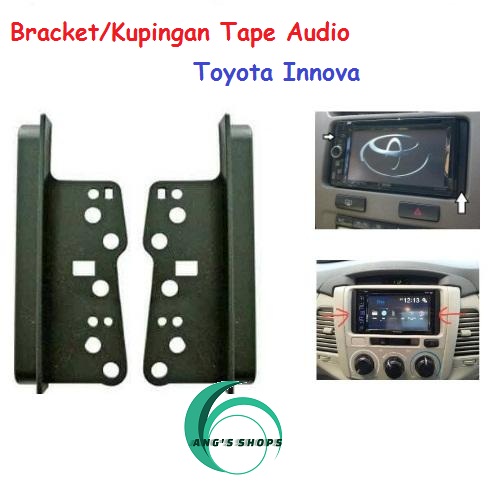 Bracket kupingan double DIN head unit Toyota Innova all new Avanza calya Agya cheapest Surabaya Semarang Jakarta Bandung Giá 11,000 Đồng*Miễn phí vận chuyển