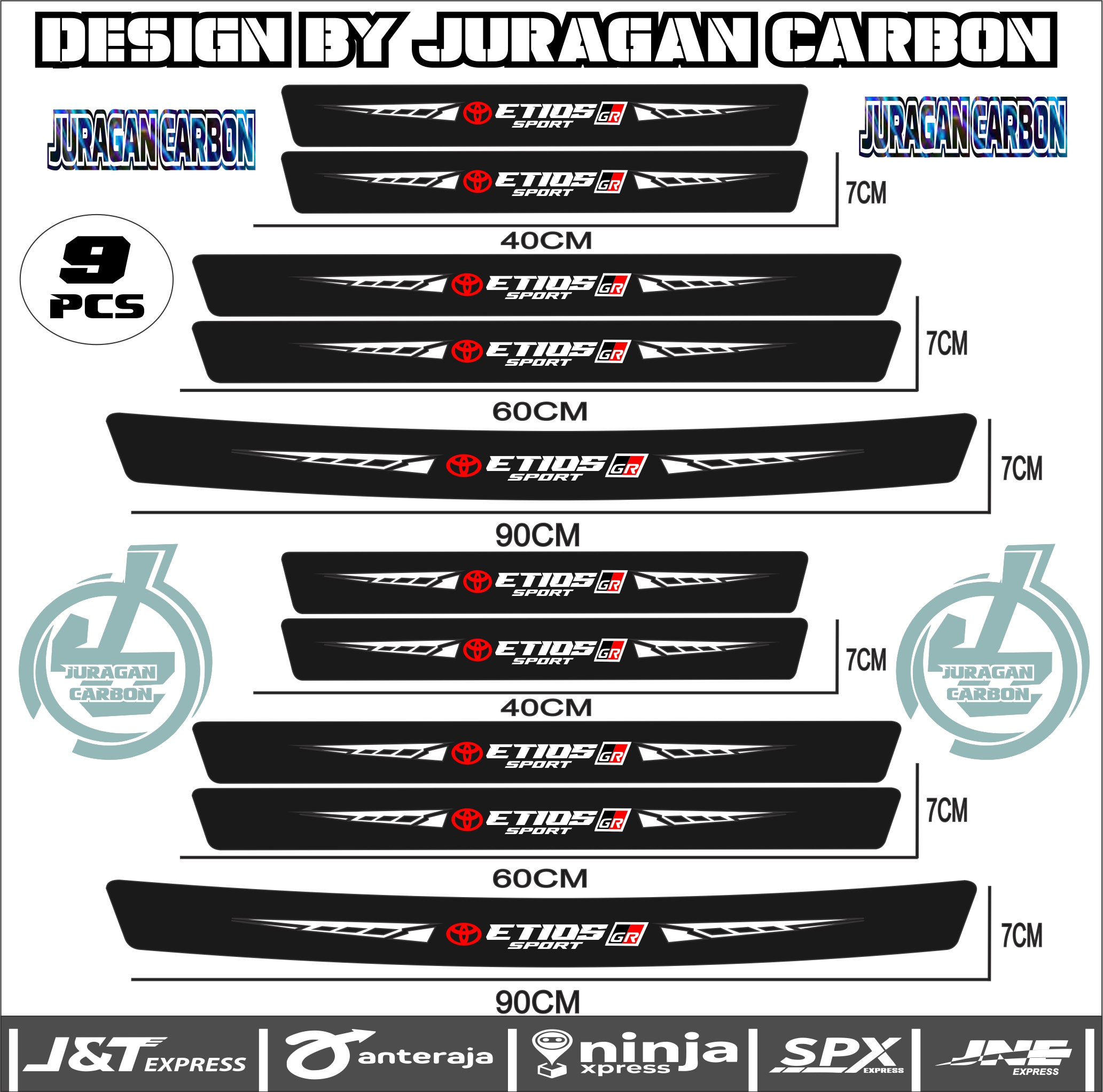 SILL PLATE KARBON 3D MOBIL ETIOS GR STICKER CARBON 3D PIJAKAN BUMPER BAGASI MOBIL TOYOTA ETIOS Harga 25,000 rupiah*Gratis Ongkir