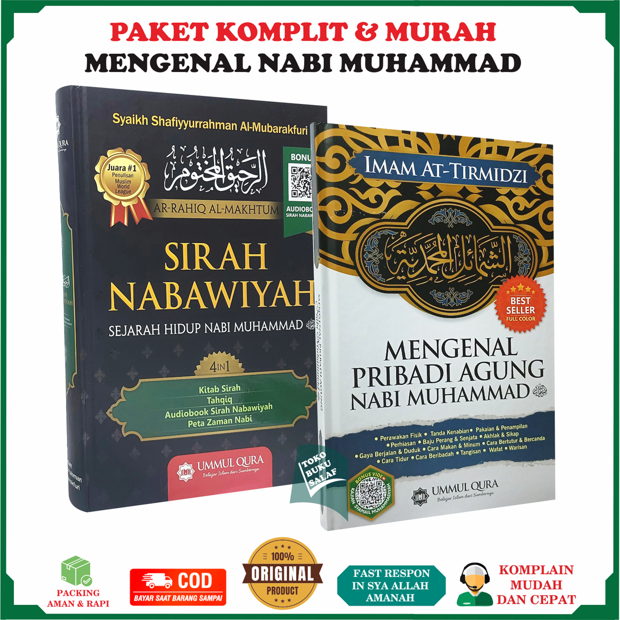 PAKET 2 BUKU Sirah Nabawiyah & Mengenal Pribadi Agung Nabi Muhammad Asy-Syamail Muhammadiyyah Syamail…