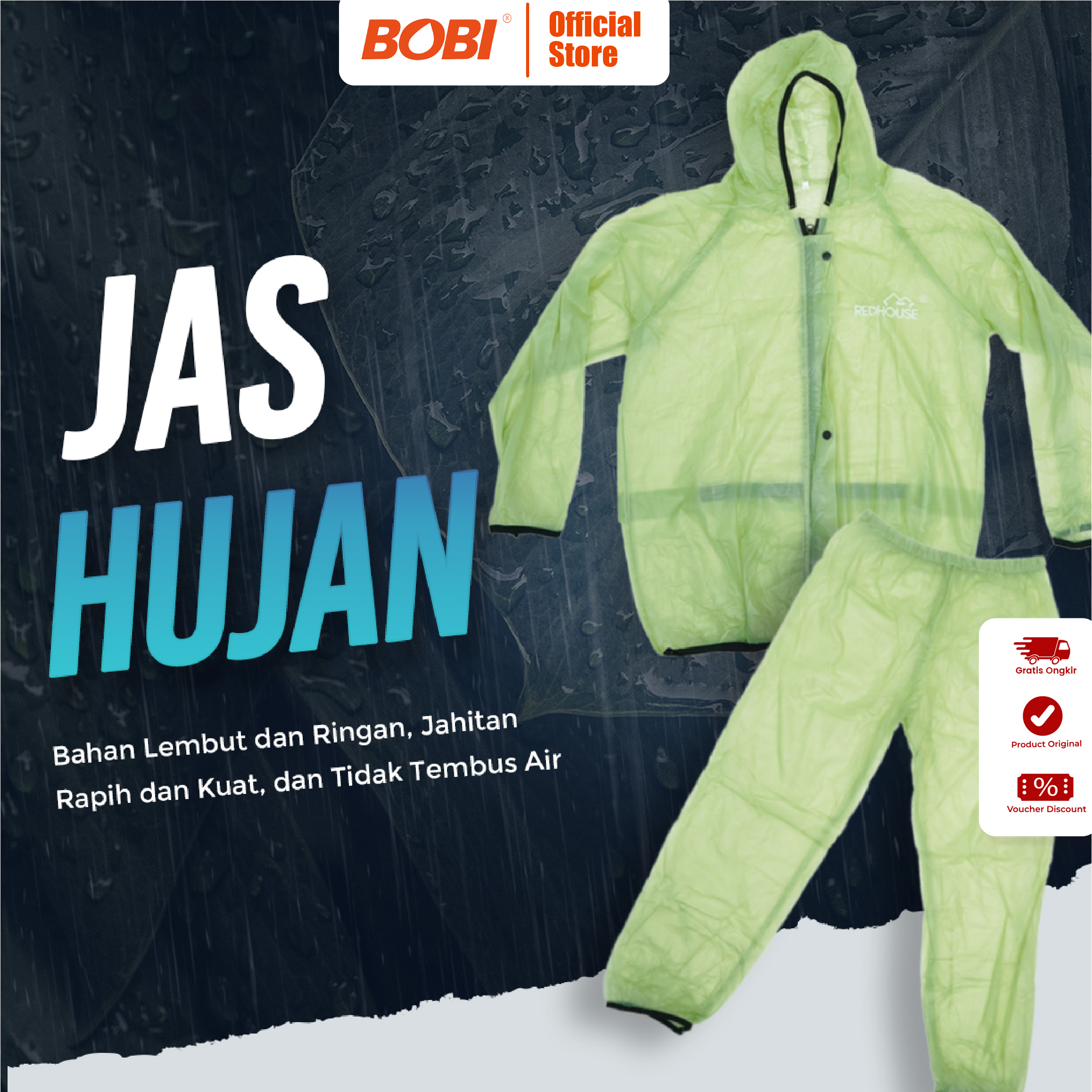 Bobi adult raincoat women men suit coat raincoat adult 212 series Harga 60,599 rupiah*Gratis Ongkir