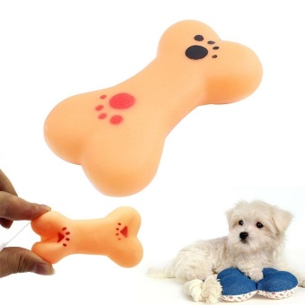 Gambar 1 Pcs Mini Voice Toy Bone Shape Non Toxic Soft Rubber Random ColorChew Toys   intl