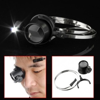 15x Led Magnifier Hands-Free Eye Loupe JEWELRY Repair Wrap Around Head Band - intl  