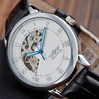2014 Retro Mens Watches Golden Case Mechanical Watch Skeleton Watch Mens Watches Top Brand Luxury Relogio Male Clock Men Masculino - intl  