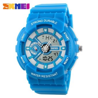 2016 Fashion Women Sports Watches Silicone Candy Colored Men's Casual Quartz Watch Student Watch(Blue) - intl  