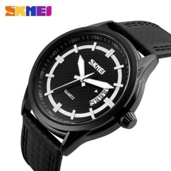 2016 New Fashion Casual Mens Quartz Watch Leather Strap AnalogMale Clock Luxury Brand Sports Watches Men Military Wrist Watch - intl  