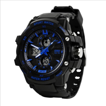 2016 Skmei Fashion Watch Men Waterproof LED Sports Military Watches S Shock Men's Analog Quartz Digital Watch (Blue) - intl  