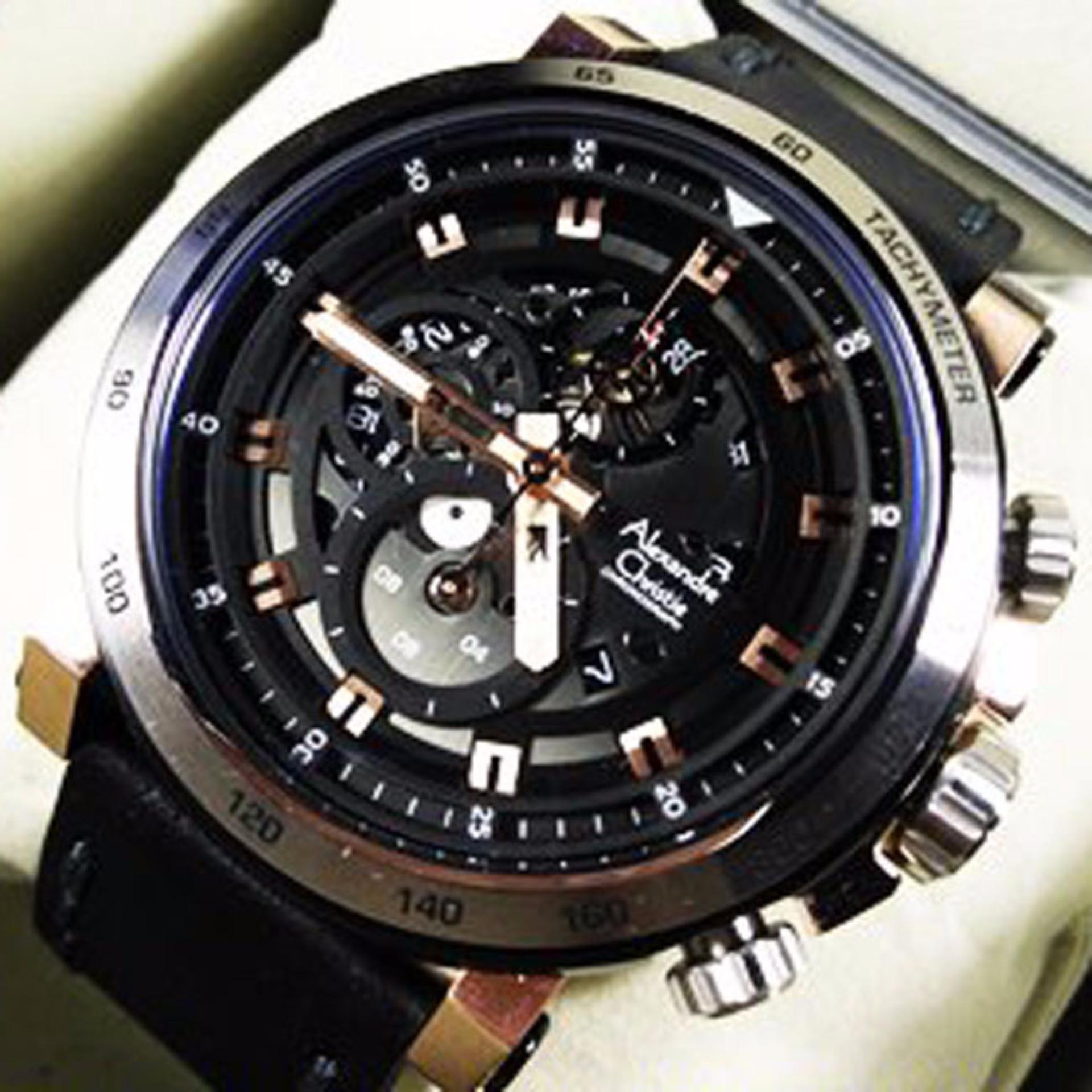 Jual Jam Tangan Ac Terbaru Tali Kulit EShop Checker AC 6429MCRGS Rose Gold Silver Jam AC Pria Terbaru Jam