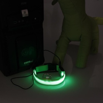 Gambar Adjustable Safety Pets Dog LED Flashing Night Light Nylon CollarUSB Charging   intl