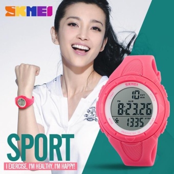 AJKOY-Skmei 1108 Women's Watch Fashion Pedometer Digital Fitness For Men Women Sports Outdoor Wristwatches Rose Red - intl  