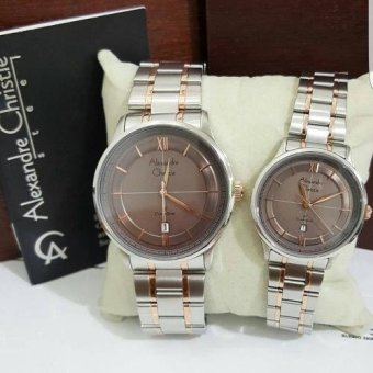 Gambar Alexandre Christie Couple 8505   Jam Tangan Couple   Rosegold  Stainless Steel