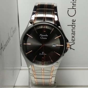 Gambar Alexandre Christie Jam Tangan Pria Alexandre Christie AC8507MD Classic Silver Rosegold Stainless Steel Dial Black