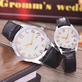 Alexandre Costie - Jam Tangan Pria Dan Wanita - Body Silver - White Dial - Black Leather Strap - AC-5501D-GL-SW-TGL-(gold)-BLACK LEATHER STRAP-Couple Pebruari 2019 - 2 Alexandre Costie - Jam Tangan Pria dan Wanita - Body Silver - White Dial - Black Leather Strap - AC-5501D-GL-SW-TGL-(gold)-BLACK LEATHER STRAP-Couple - 2