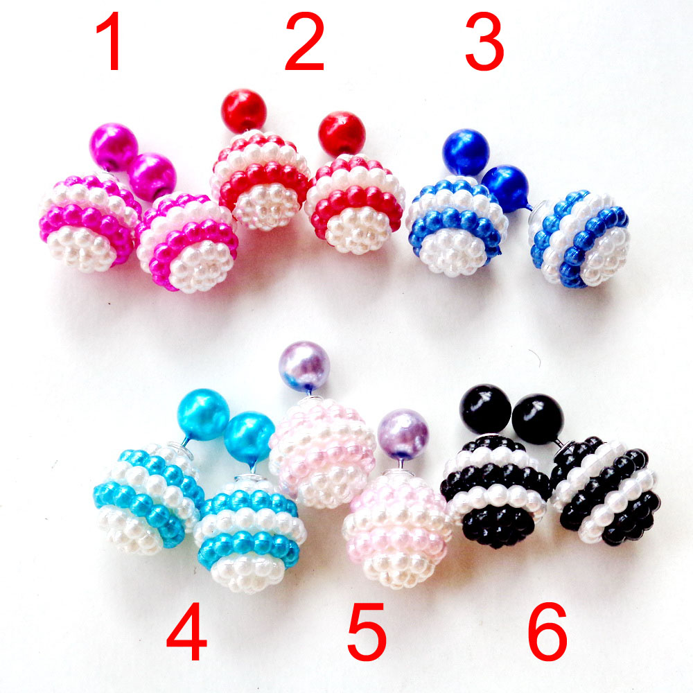 Anne - Anting candy double stud - EE0068 Black