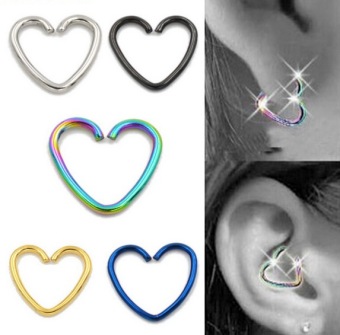 Gambar Anne   BP0095   anting jepit korea model hati   heart   tanpatindik   Silver