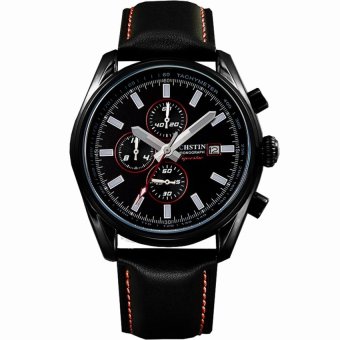 aogusidu Korean fashion casual student waterproof male tableluminous mens leather multifunction sports watch (red) - intl  