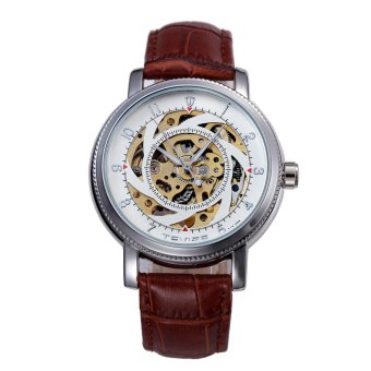 Automatic Mechanical Watch Hollow Men's Watches Waterproof Leather Belt Table Brand Male Watch - intl  