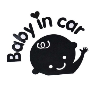 Gambar Baby In Car Waving Baby on Board Safety Sign Car Decal   Sticker  intl