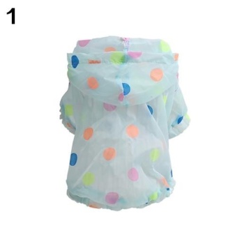 Gambar Bluelans(R) Cute Polka Dot Dog Clothes Sunscreen Soft Raincoat Outwear Pet Apparel XS (Blue)   intl