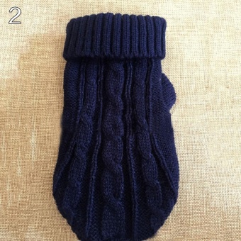 Gambar Bluelans(R) Fashion Pet Dog Cat Knitted Sweater Winter Warm Coat Puppy Cute Jacket Apparel 10 (Navy)   intl