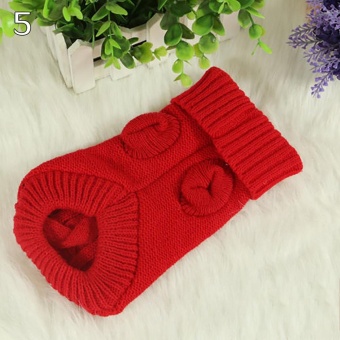 Gambar Bluelans(R) Fashion Pet Dog Cat Knitted Sweater Winter Warm Coat Puppy Cute Jacket Apparel 4 (Red)   intl