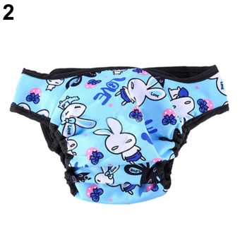 Gambar Bluelans(R) Female Pet Dog Menstruation Washable Reusable Diaper Protector Cute Pants S (Blue Rabbit)   intl