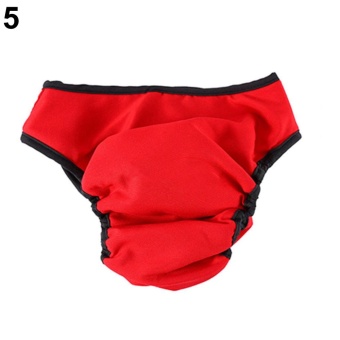 Gambar Bluelans(R) Female Pet Dog Menstruation Washable Reusable Diaper Protector Cute Pants S (Red)   intl