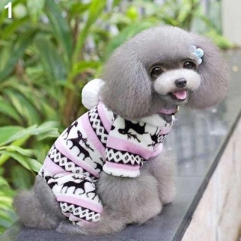 Gambar Bluelans(R) Pet Dog Puppy Cute Elk Warm Winter Soft Sweater Hoodie Jumpsuit Coat Clothes Outwear XXL (Pink)   intl