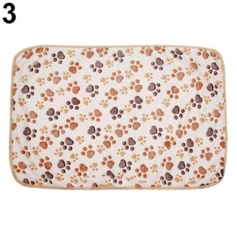 Gambar Bluelans(R) Warm Pet Mat Cat Dog Puppy Paw Bone Printed Soft Fleece Blanket Bed Cushion 20*20cm (White)   intl