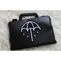 BMTH Payung Hitam Kulit 13 - 14 Inch Softcase Tas Laptop Pria Wanita