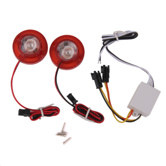 Gambar BolehDeals 2 x merah mobil sepeda motor rem LED Flash lampu sorotdekoratif ekor bulat