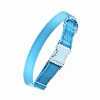 Gambar BolehDeals Adjustable and Reflective Pet Dog Cat Collar Puppy NeckBuckle Strap M Blue   intl