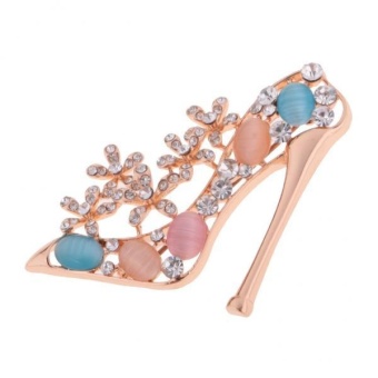 Gambar BolehDeals Fancy Crystals Diamante Rhinestone Brooch Pin Wedding Breastpin High Heels   intl