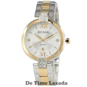 Bonia BNB10274-2113 Jam Tangan Wanita Stainless Steel Silver Lis Gold  