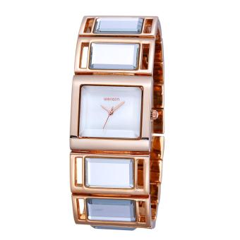 boyun 2016 WEIQIN Women's Fashion Designer Brand Luxury Watches Women Dress Square Dial Quartz Watch Casual Wristwatches Reloj Mujer (gold white)  