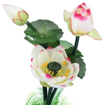 Gambar burmab Pure Artificial Plastic Plant Lotus Flower For Aquarium FishTank Decoration, White   intl