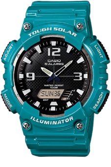 Gambar Casio Analog and Digital Solar Touch Watch Jam Tangan Pria   Hijau Tosca   Rubber Strap   AQ S810WC 3AVDF