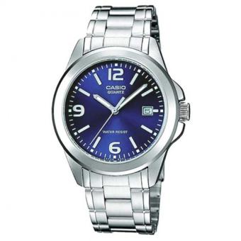 Casio Analog Watch Jam Tangan Pria - Tali Stainless steel -MTP-1215A-2ADF - Silver-Biru  