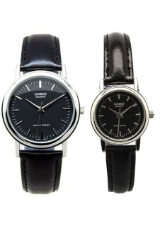 Gambar Casio Couple Watch Jam Tangan Couple   Hitam   Strap Leather   Casual Watch