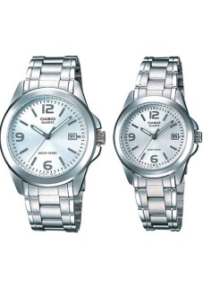 Gambar Casio Couple Watch Jam Tangan Couple   Silver   Strap Stainless Steel   1215A 7A