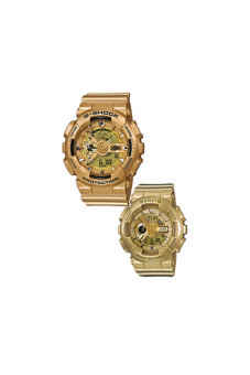 Casio G-Shock & Baby-G Men's & Women's GA-110GD-9A & BA-111-9A Couple's Resin Strap Watches Gold  
