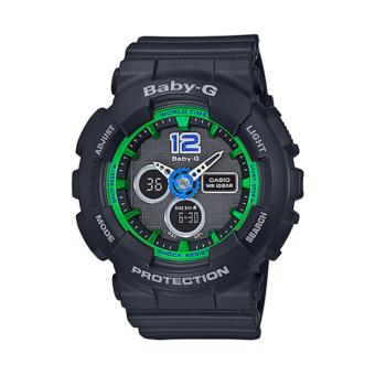Casio Jam Tangan Wanita Casio Baby-G BA-120-1BDR Black Resin Digital Analog Watch  