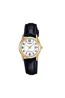 Gambar Casio Standard Jam Tangan Wanita   Hitam   Kulit   LTP V002GL 7B