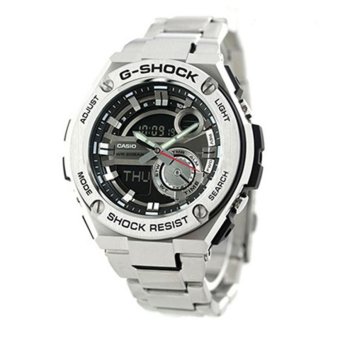 Casio Watch G-SHOCK G-STEEL Silver Stainless-Steel Case Stainless-Steel Bracelet Mens NWT + Warranty GST-210D-1A  
